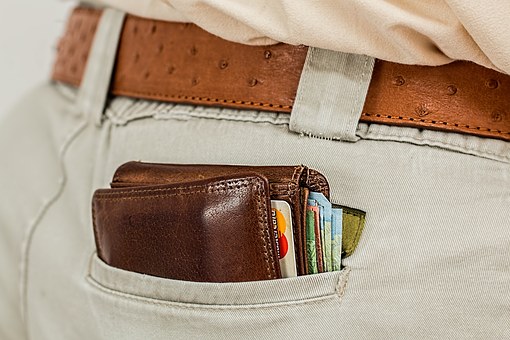 Wallet in man's back pocket